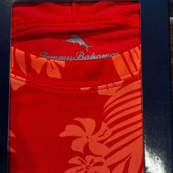 Tommy Bahama Mesh Tech Crew Neck T-Shirts Size S $37 Red Tropic Print - Picture 5 of 7